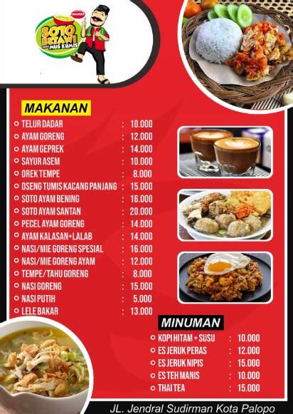 template daftar menu makanan  koleksi gambar