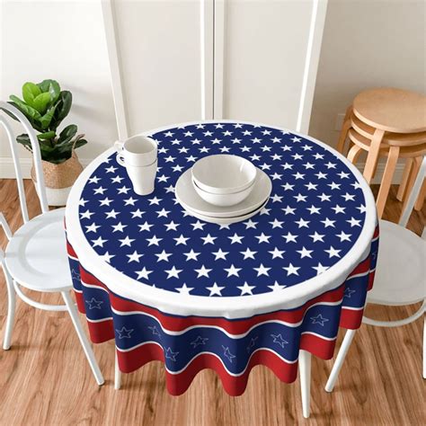 Myvepuop Table Cloth Th Of July Tablecloth Round Inch Patriotic