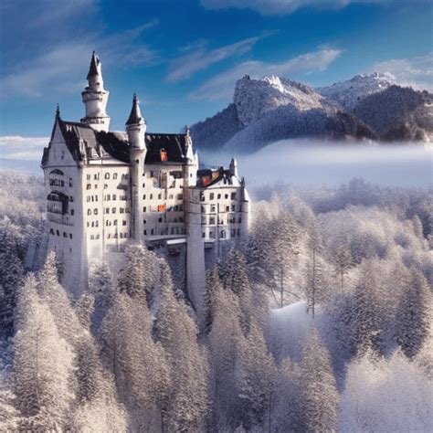 Neuschwanstein Castle in Winter · Creative Fabrica