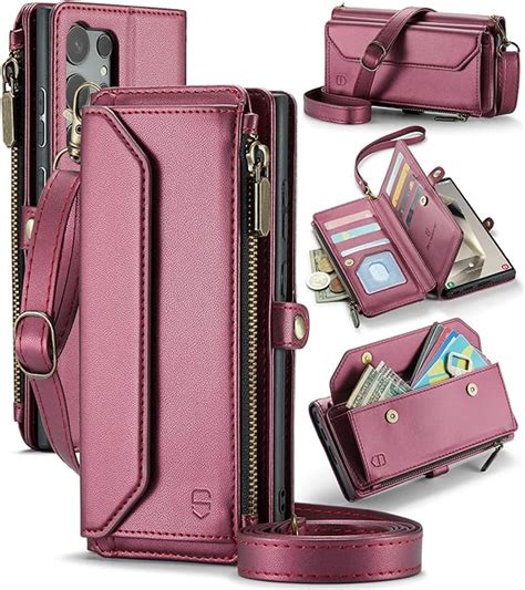 Strapurs Crossbody Wallet Case Compatible With Samsung Galaxy S24 Ultra 5g Rfid