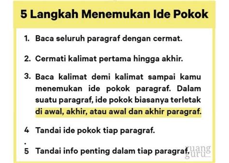 Bagaimana Cara Untuk Menentukan Ide Pokok Teks Wanjay