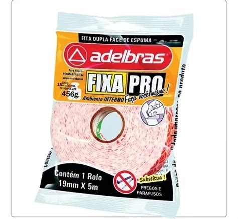 Fita Dupla Face Espuma 19mmx5mts Fixa Pro Adelbras Frete grátis