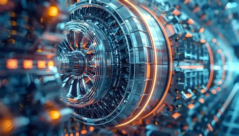 premium photo high tech futuristic turbine engine  fans wires