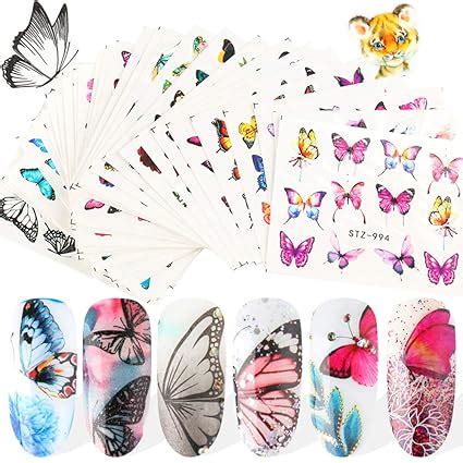 Amazon Butterfly Nail Art Stickers Flowers Nail Decals 30 Types