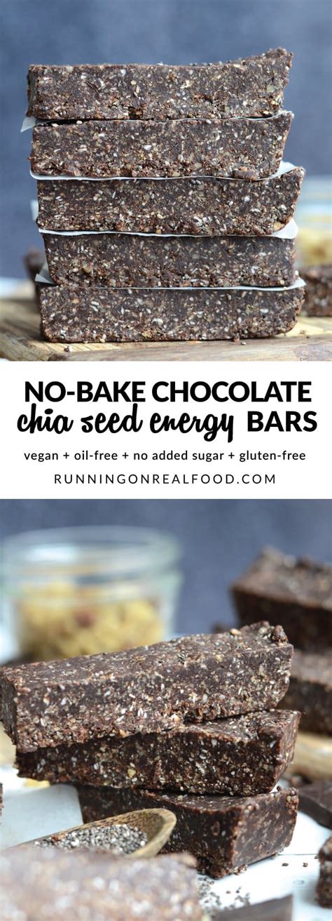 No Bake Chocolate Chia Seed Energy Bars Recipe Energy Bars Food