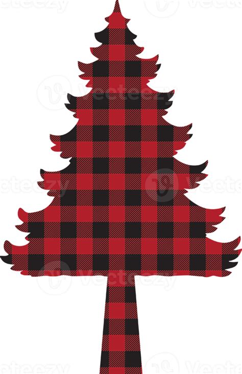 Buffalo Plaid Christmas Tree Ornaments Clipart Png