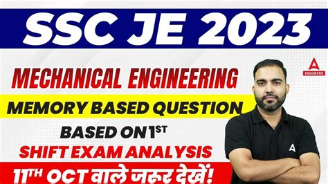 SSC JE Exam Analysis Today SSC JE Mechanical Paper Analysis 2023