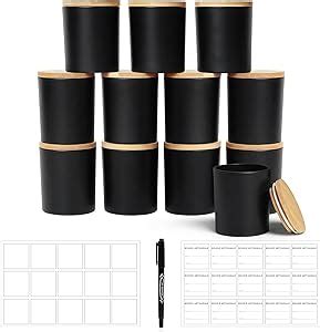 Winter Shore Pot Bougie Vide 270 Ml Lot De 12 Pots En Verre Noir