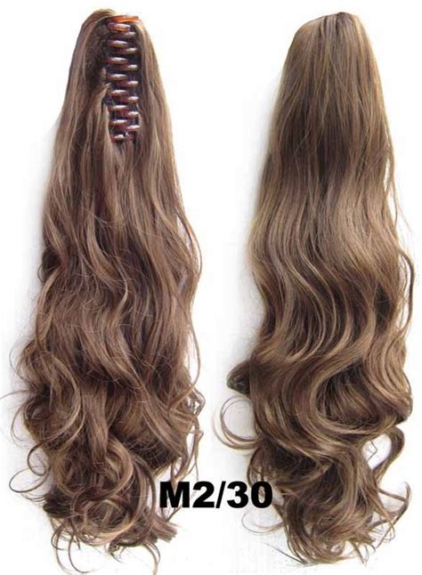 Brazilian Paardenstaart Ponytail Extensions Wavy Bruin Rood M2 30