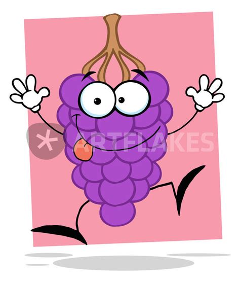 "Grape Cartoon Character " Drawing art prints and posters by hittoon ...