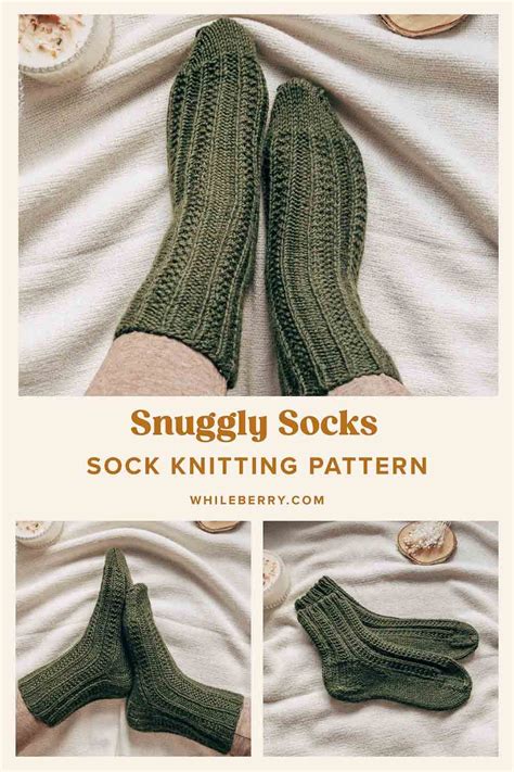 Easy Cozy Striped Socks Knitting Pattern - Snuggly Socks — Whileberry | Modern Knitting Patterns ...