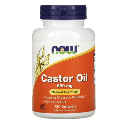 Now Foods Castor Oil 650 Mg 120 Softgels