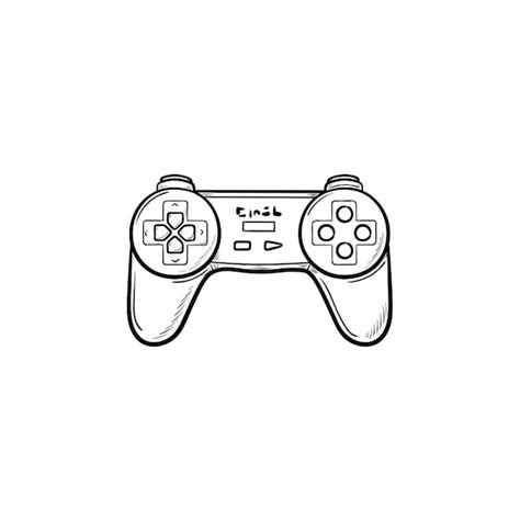 Esquema Dibujado De La Mano Del Joystick Del Juego Doodle Icono