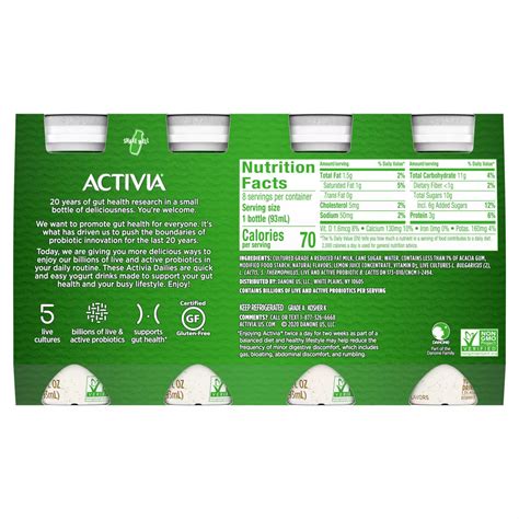 Activia Probiotic Dailies Low Fat 8 Pk Yogurt Drinks Vanilla Shop Yogurt At H E B