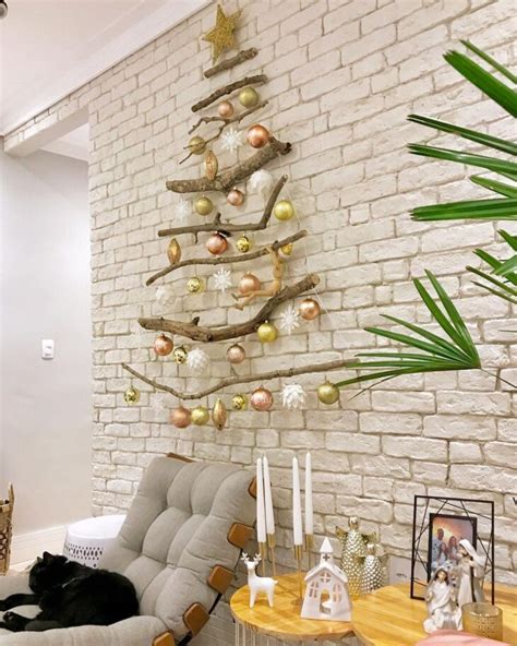Ideias Arvore De Natal Na Parede - Árvore de Natal na Parede: 90 Ideias Criativas e Fáceis