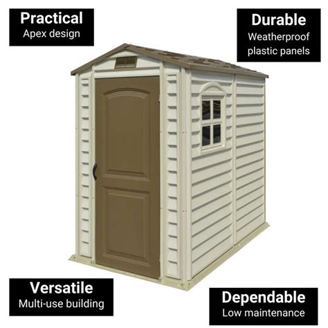 Billyoh Daily Apex Outdoor Plastic Shed Inc Foundation Kit Garden