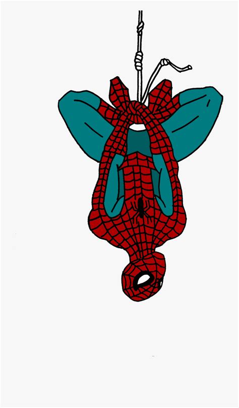 Spider Man Hanging Upside Down Clip Art