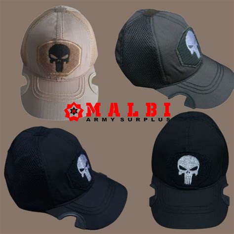 Jual Topi Tactical Coak Punisher Skull Tengkorak Hitam Cream Hijau