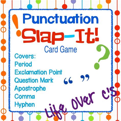 Punctuation Card Game Punctuation Activity Literacy Center