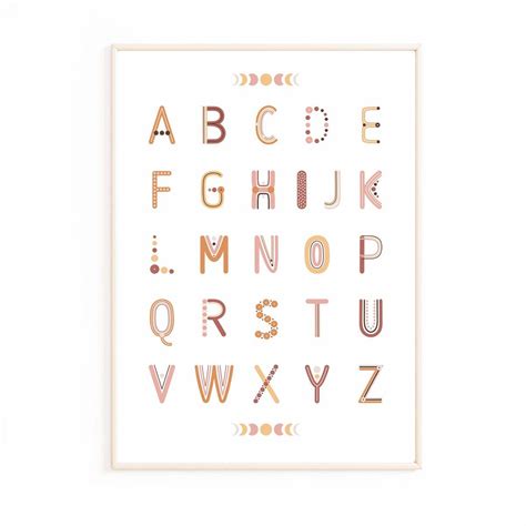 Affiche Alphabet Pour Enfant Et B B Style Boh Me Babywall