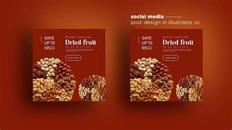 Instagram Banner Make Dry Fruits Post For Social Media Illustrator