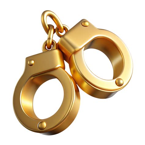 Golden Handcuffs D Rendered Illustration Law And Justice Item