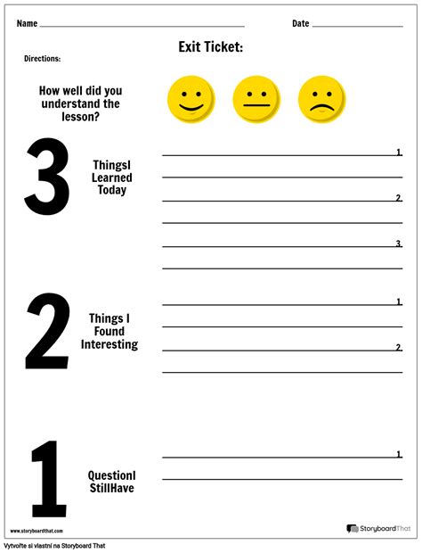 Výstupní lístek-3-2-1 s důvěrou Storyboard by cs-examples