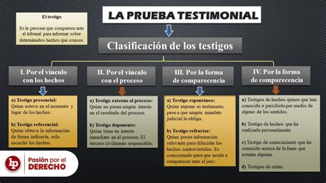 Prueba Testimonial Y Clases De Testigos Lp