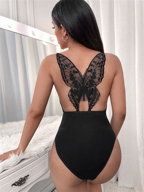 Floral Lace Mesh Panel Tie Backless Halter Bodysuit Artofit