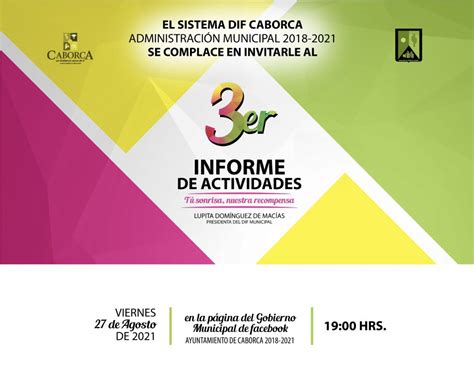 Invita DIF Caborca a presenciar su Tercer Informe de Actividades mañana