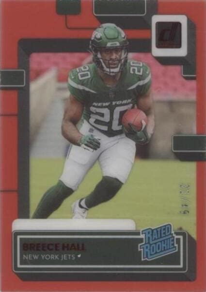 2022 Panini Clearly Donruss Rated Rookie Red 64 Breece Hall 49 RC