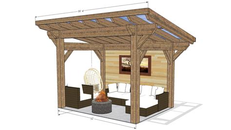 129 Sloped Pergola Angle Straight POLY Front Side 2