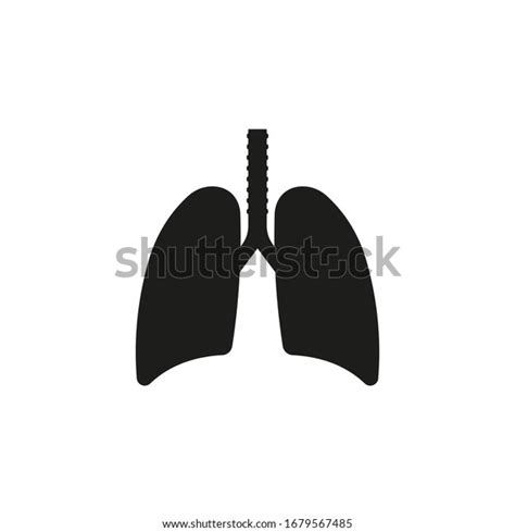 Lungs Icon Vector Illustration Flat Design Stock Vector Royalty Free