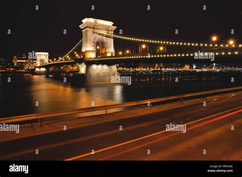 Chain Bridge at night Stock Photo - Alamy