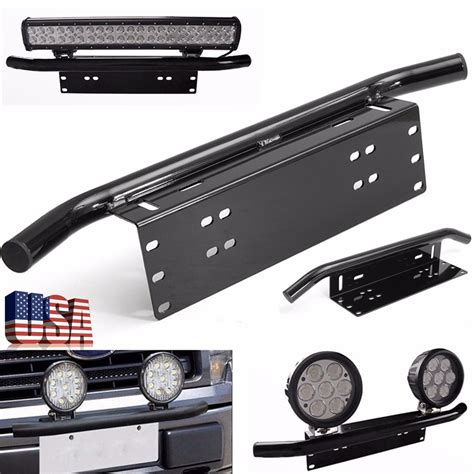 Universal Front Bumper License Plate Mount Bracket Aluminium Bull Bar