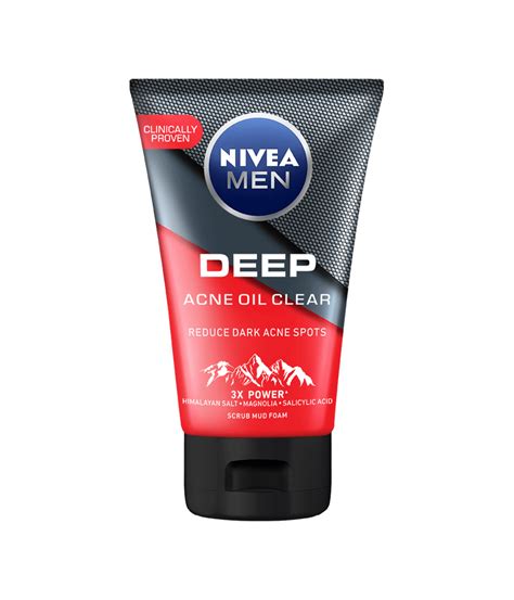 Nivea Men Deep Acne Oil Clear Scrub Mud Foam With 5x Action