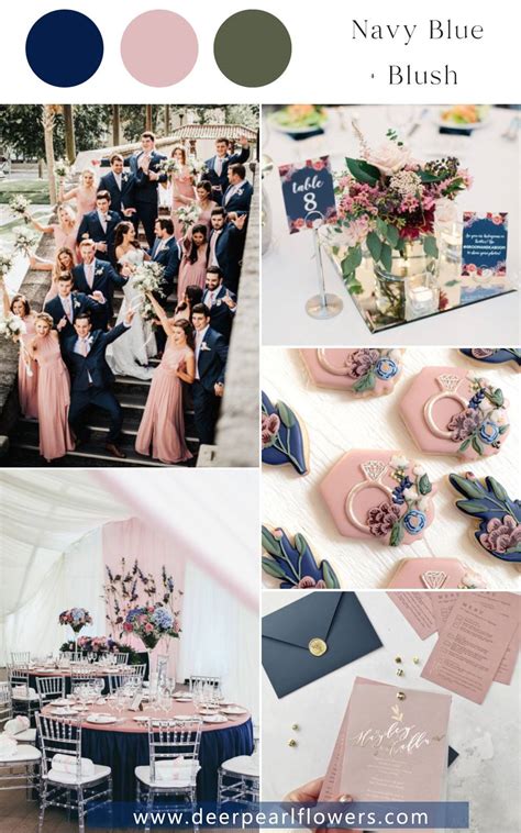 Navy And Blush Pink Wedding Color Theme Ideas