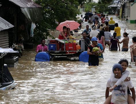 Filipino Typhoon Victims Wade On Flood Editorial Stock Photo Stock