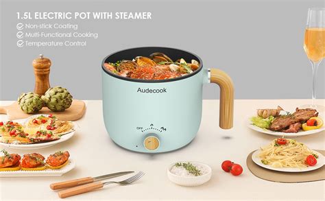 Audecook Elektrische Hot Pot Und Dampfgarer 1 5L Tragbare Mini