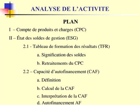 SOLUTION Chapitre 2 Analyse De L Activit Et Des R Sultats De L