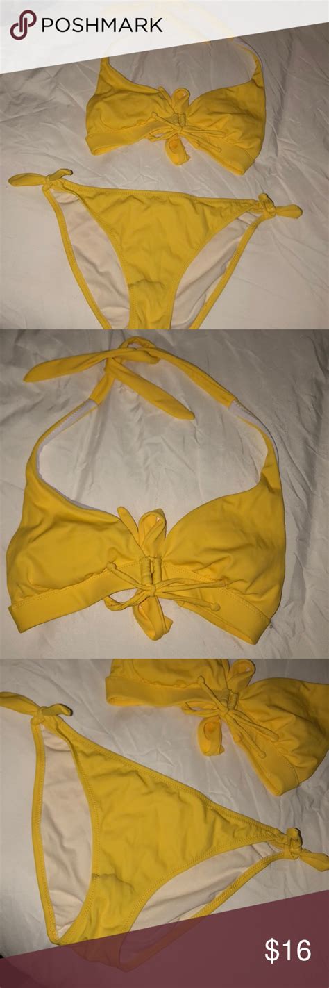 Yellow Bikini Yellow Bikini Bikinis High Neck Bikinis