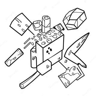 Minecraft Tools Coloring Page 21372 16912