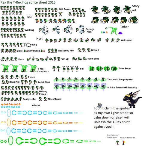 Rex the T-Rex hog sprite sheet 2015 by RexTheTRexHog on DeviantArt