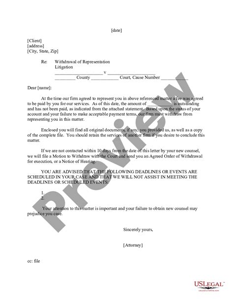 San Bernardino California Letter To Client Sample Disengagement Letter From Attorney To Client