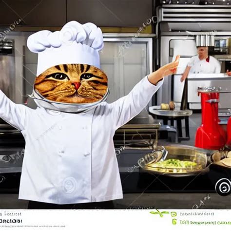 Anthropomorphic Cats Chef Competing At The Masterchef Stable