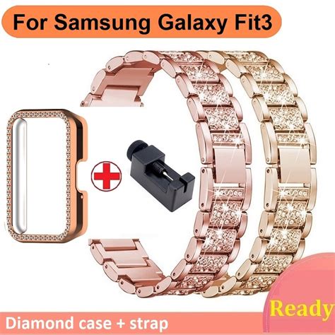 Diamond Case Strap For Samsung Galaxy Fit 3 Strap Samrt Watch Diamond