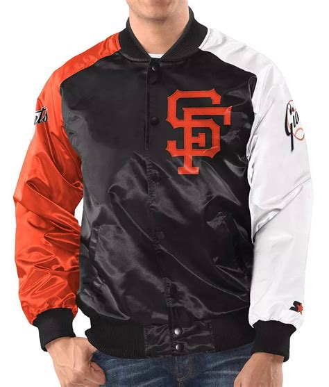 Starter Satin Blackorange San Francisco Giants Tri Color Jacket