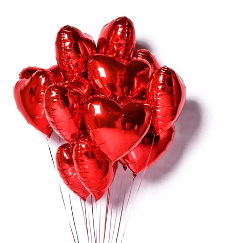 Wellin International 10 Pcs 18 Inch Heart Love Bunch Foil Balloon