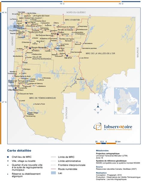 Carte de l'Abitibi-Témiscamingue