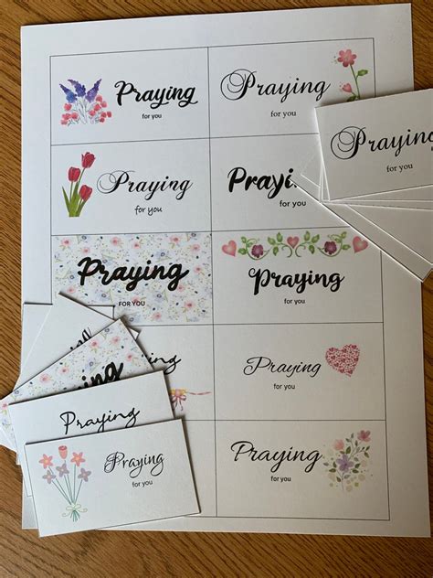 Printable PRAYING FOR YOU Cards, Set of 10 Mini Cards, Instant Download ...